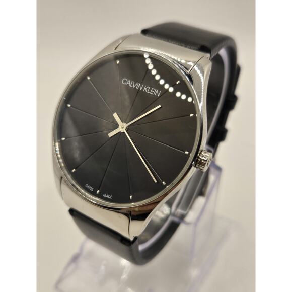 Calvin Klein Classic Black/Leather 38mm Men's Watch. K4D211CY. Excellent - Picture 7 of 7